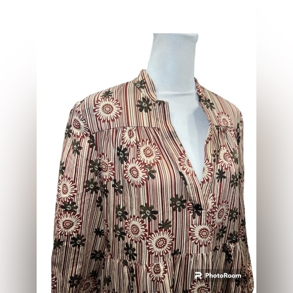 Zara Floral Printed MIDI Poplin Oversized Dress Size XS - Picture 5 of 5